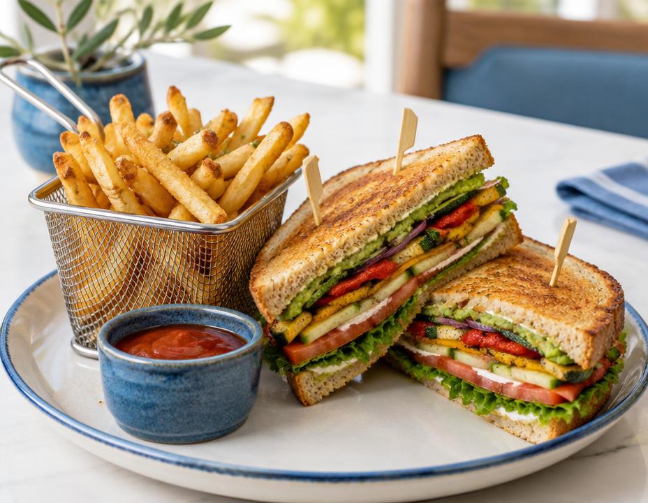 Representative fries & sandwiches photography